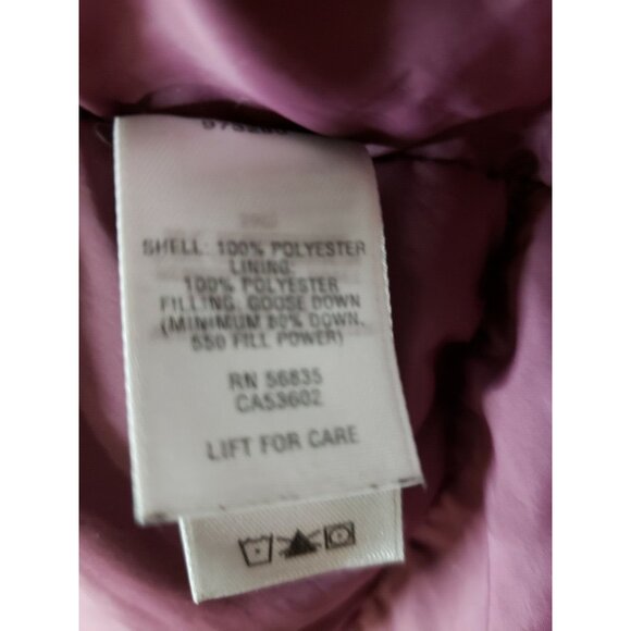 Cabela's Puffer Vest Premier Northern Goose Down XL Reg Brite Plum Snaps Pockets - Picture 8 of 9